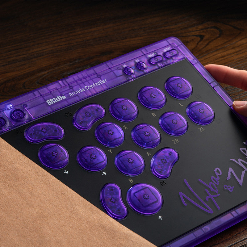 8BitDo Arcade Controller - Transparent Purple Signature Edition - Image 12